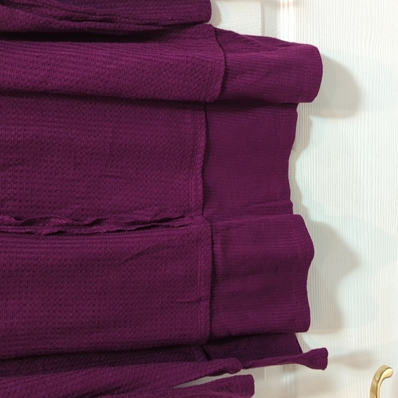 St. John's Bay Women's Waffle Knit Scoop Neck Pullover Top Size XL - Plum - Picture 4 of 5